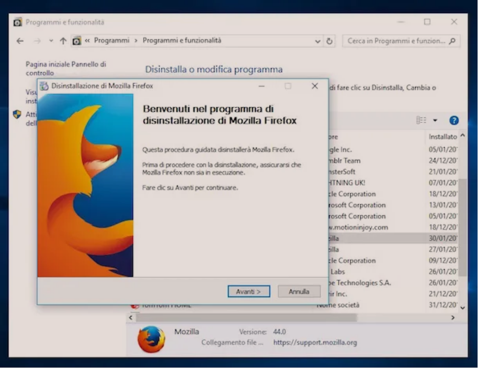 Si te cinstalosh / uninstall Firefox