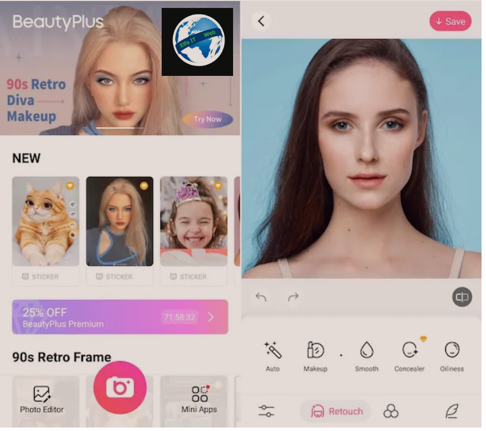 App per te modifikuar foto fytyre / selfie