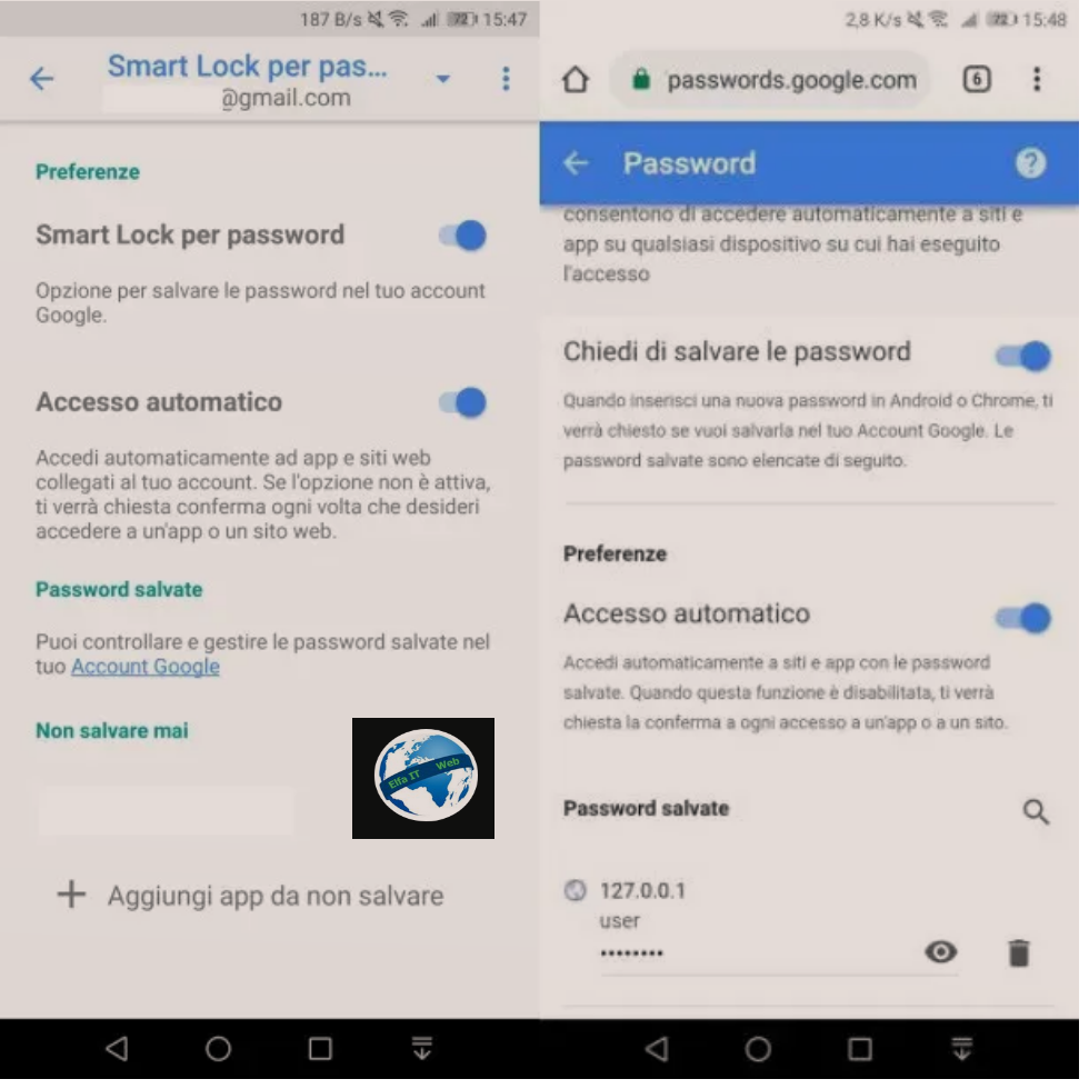 Si te shikosh password / fjalekalimet e ruajtura Android