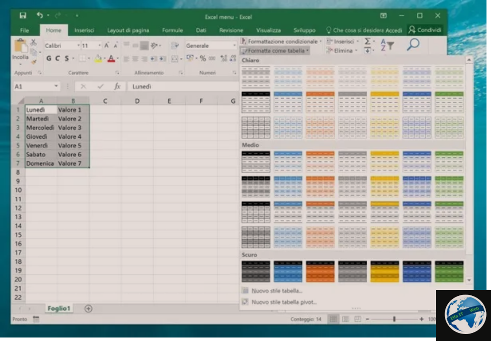 Si te ndertosh menu renese ne Excel